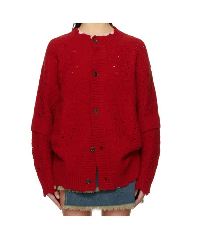 Andersson Bell Long-sleeved Cardigan In Red