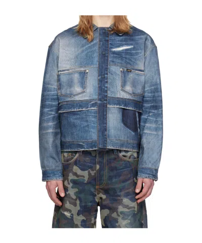 Andersson Bell Long-sleeved Denim Jacket In Blue