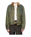 Andersson Bell Green Waistbands Denim Jacket In Green