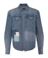 Andersson Bell Blue Embroidery Patchwork Denim Shirt In Blue