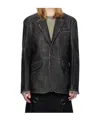 Andersson Bell Long-sleeved Leather Jacket In Black