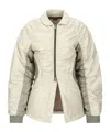 Andersson Bell Off-white Luna Back-corset Bomber Jacket In Nude