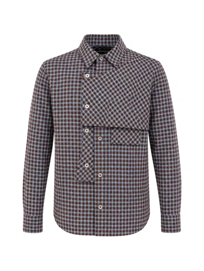 Andersson Bell Maey Check Layered Shirt In Gray
