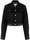 Andersson Bell Mahina' Black Denim Patchwork Jacket With Heart-shaped Detail In Cotton In Black