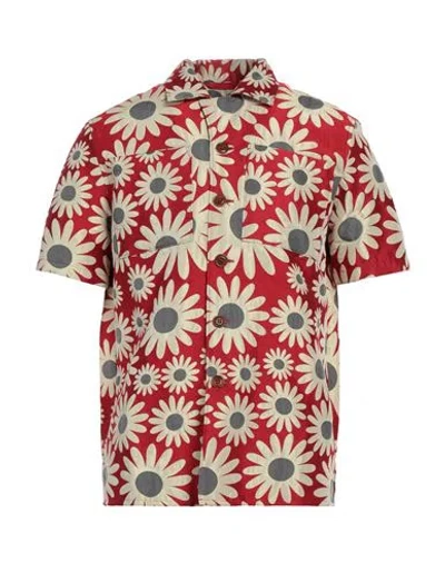 Andersson Bell Man Shirt Red Size L Polyester, Rayon