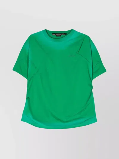 Andersson Bell Mardro Crew Neck T-shirt With Tuck & Darts In Green