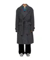 Andersson Bell Mattia Shaggy Wool Robe Coat In Gray