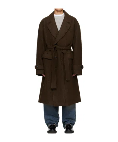 Andersson Bell Mattia Wool Robe Coat In Brown