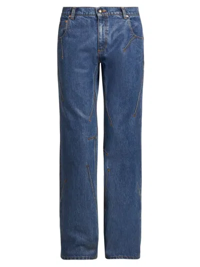 Andersson Bell Men's Tripot Coated Flare Jeans In Blue