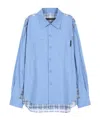 Andersson Bell Mesh Patchwork Shirt In Blue