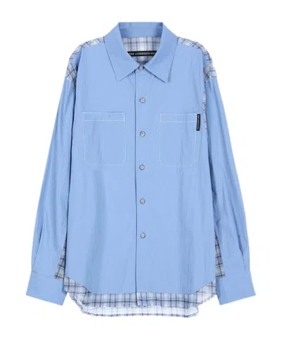 Andersson Bell Mesh Patchwork Shirt In Blue