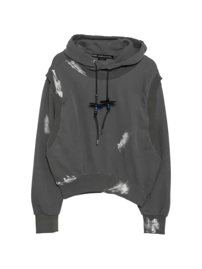 Andersson Bell Metallic Painted Hoodie In Gray