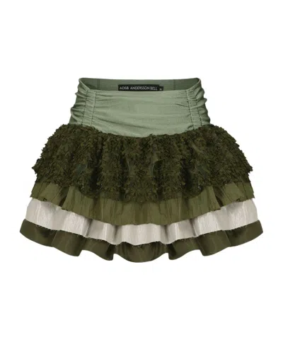 Andersson Bell Green Micro Tutu Miniskirt In Khaki