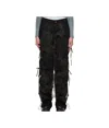 Andersson Bell Black Camouflage Mesh Layered Tying Trousers In Black