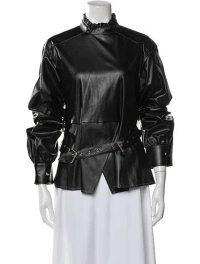 Pre-owned Andersson Bell Mock Neck Long Sleeve Top In Black