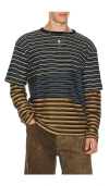 Andersson Bell Layered Striped Sweatshirt In Multi