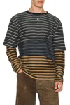 Andersson Bell Layered Striped Sweatshirt In Multi