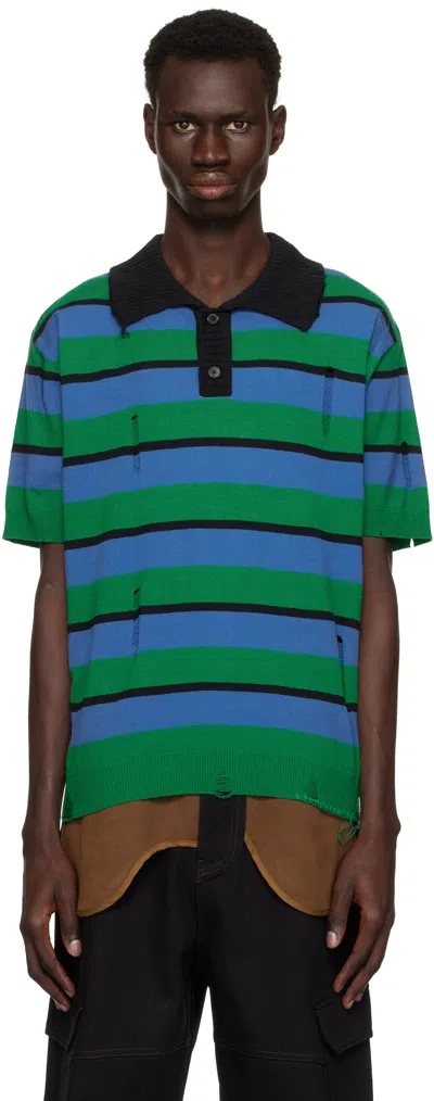 ANDERSSON BELL MULTICOLOR DAMAGED STRIPE POLO