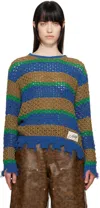 Andersson Bell Multicolor Damaged Stripe Sweater In Multicolour