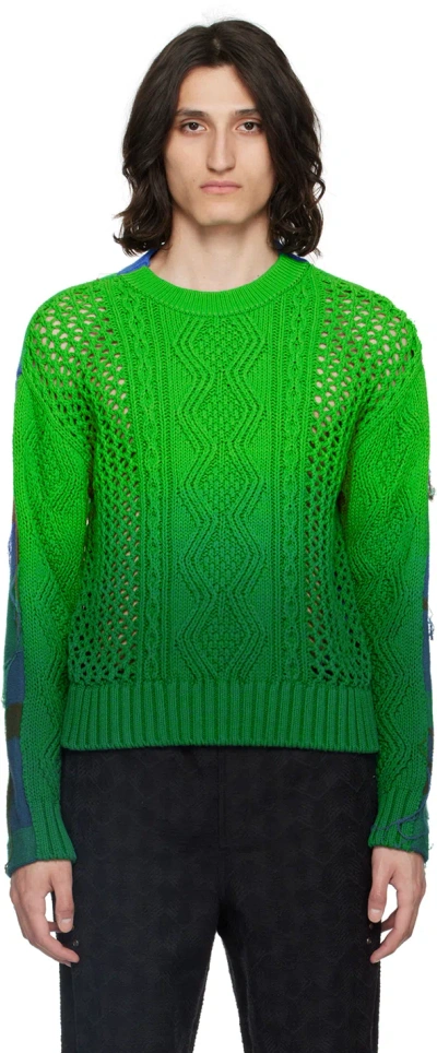 Andersson Bell Multicolor Patchwork Sweater In Green