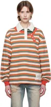 Andersson Bell Multicolor Piqué Inserted Long Sleeve Polo In Multi