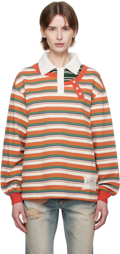 Andersson Bell Multicolor Piqué Inserted Long Sleeve Polo