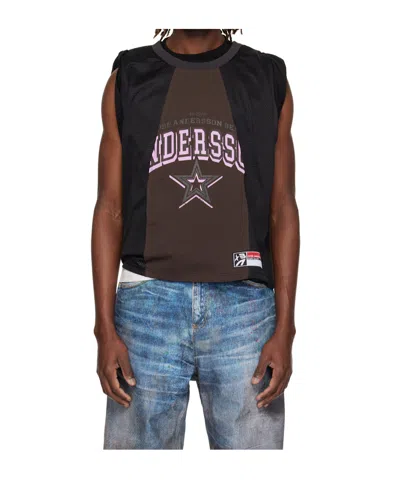 Andersson Bell Multi-layer Patchwork T-shirt In Brown