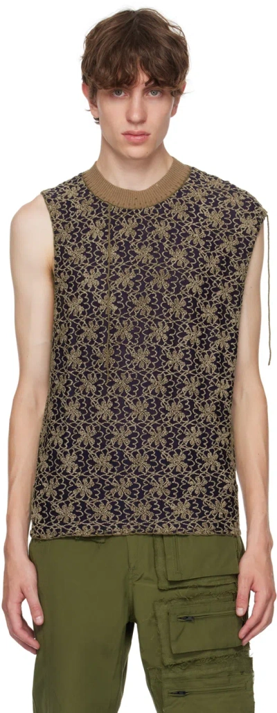 Andersson Bell Navy Flower Ash Vest In Nybw Navy/brown