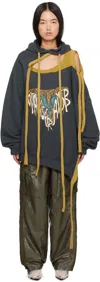 Andersson Bell Navy Ottolinger Edition Deconstructed Hoodie In Navy