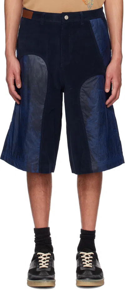 Andersson Bell Navy Paneled Shorts