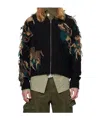 Andersson Bell Black New Camouflage Zip-up Cardigan In Black