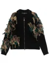 Andersson Bell Black New Camouflage Zip-up Cardigan In Black