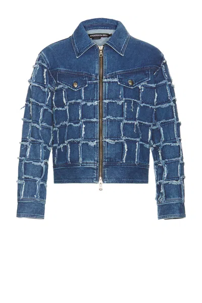 Andersson Bell Blue New Patchwork Denim Jacket In Washed Blue