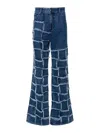 Andersson Bell New Patchwork Mid-rise Wide-leg Jeans In Lavado Oscuro