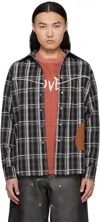 Andersson Bell Noah Patch Check Shirt In Black