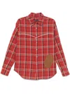 Andersson Bell Noah Patch Checked Shirt In Red