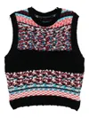 Andersson Bell Nordic Crewneck Knitted Vest Top In Black