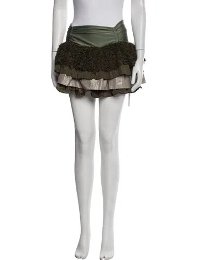 Pre-owned Andersson Bell Nylon Mini Skirt In Green/purple