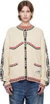 Andersson Bell Off-white Fantasia Round-neck Cardigan In Ecru