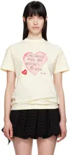 Andersson Bell Off-white Heart Message T-shirt In Ecru