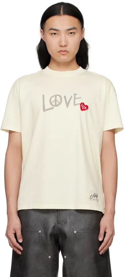 ANDERSSON BELL OFF-WHITE 'LOVE' T-SHIRT