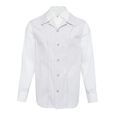 Andersson Bell Open Collar Layered Shirt In White