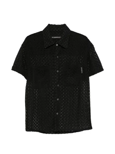Andersson Bell Open-knit Shirt In Black
