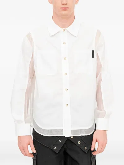 Andersson Bell Organza-panel Shirt In White