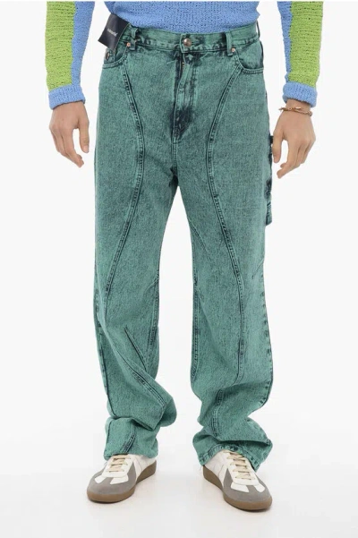 Andersson Bell Overdyed Multi-pocket Jeans With Back Application 24cm In Green