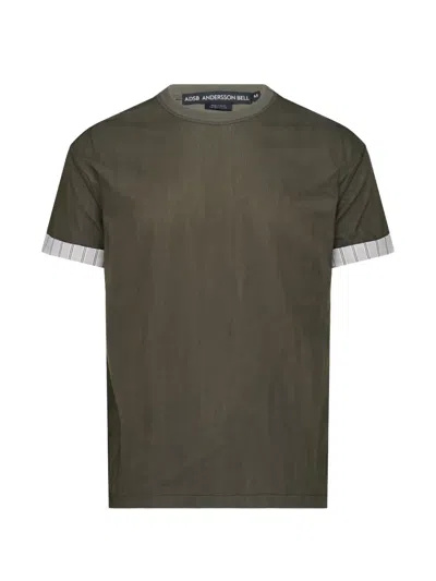 Andersson Bell Overlay Roll-up Cuffs T-shirt In Green