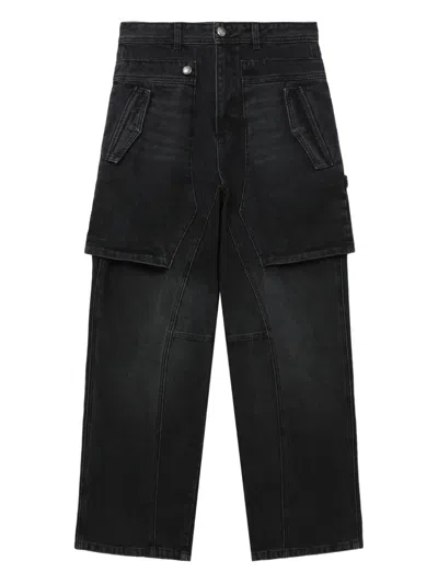 Andersson Bell Panelled Denim Jeans In Black