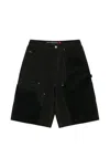 Andersson Bell Patchwork Cargo Shorts In Black