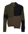 Andersson Bell Patchwork Asymmetric Crew Neck Sweater In Brown