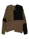 Andersson Bell Patchwork Asymmetric Jumper In Brown